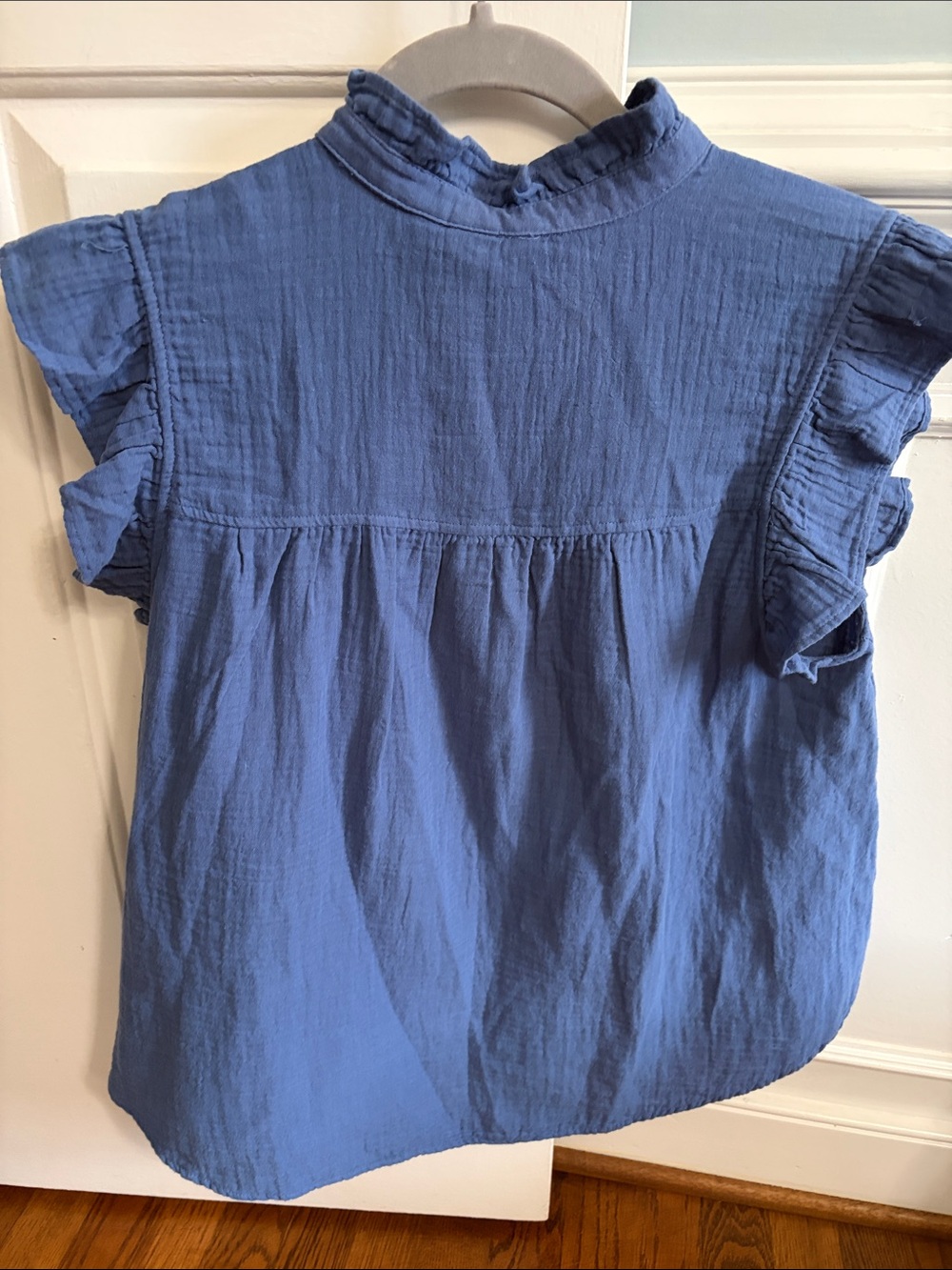 H&M Blue Ruffle-Detail Button Front Top - Picture 5 of 5